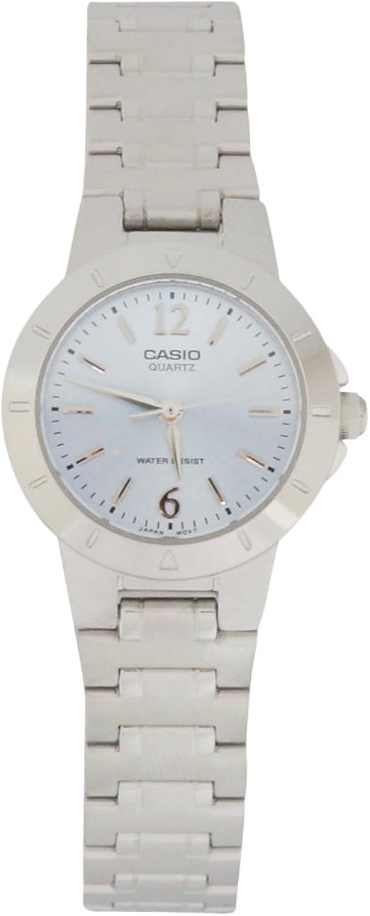 casio silver blue watch