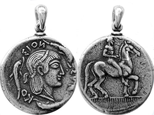 Golden Artifacts Artemis Famous Greek Coin Pendant, The Twin Sister of Apollo, Unique Gift, Stocking Stuffer (8P-S)