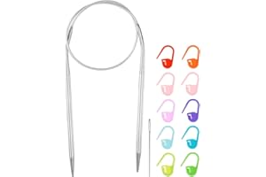 HARFINGTON Knitting Needles Size US 4(3.5mm) Circular Needle 16 Inch(40cm) Round Metal Stainless Steel for Handmade Projects 
