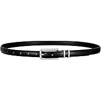SANSTHS Skinny Black Belts for Women Fashion Ladies Thin Leather Dresses  Belt for Jeans Pants Silver Buckle 0.9inch Width,black silver buckle,S at  Amazon Women's Clothing store