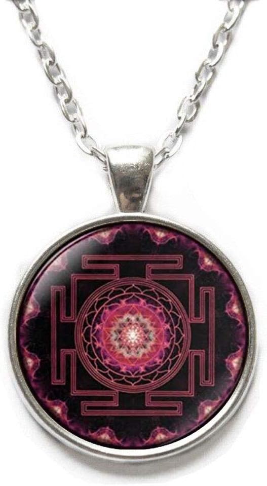 Sri yantra pendant, buddhist sacred geometry jewelry,Sacred geometry jewelry, ancient mandala antique,Sri yantra necklace, Buddhist