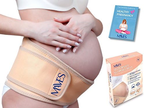 Maternity Belt - Pregnancy Support for Belly | Cotton Abdominal Binder | Relives Pelvic, Bladder Pressure &amp; Lower Back Pain | 5 Available Sizes | Beige + Free Pregnancy Ebook