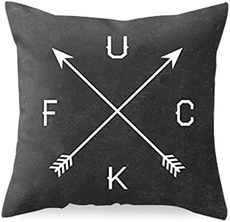 QINU KEONU Feather Arrow Magic Squares Cotton Linen Throw Pillow Case Cushion Cover Home Sofa Decorative 18 X 18 Inch (39)