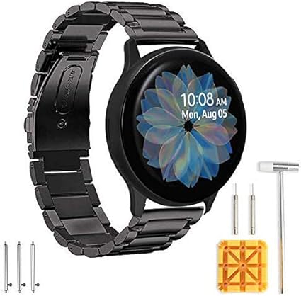 Aresh Compatible With Samsung Galaxy Watch Active 2 40mm 44mm Bands 20mm Solid Stainless Steel Band For Galaxy Watch Active 2 Galaxy Watch 41mm Black Amazon Ca Electronics