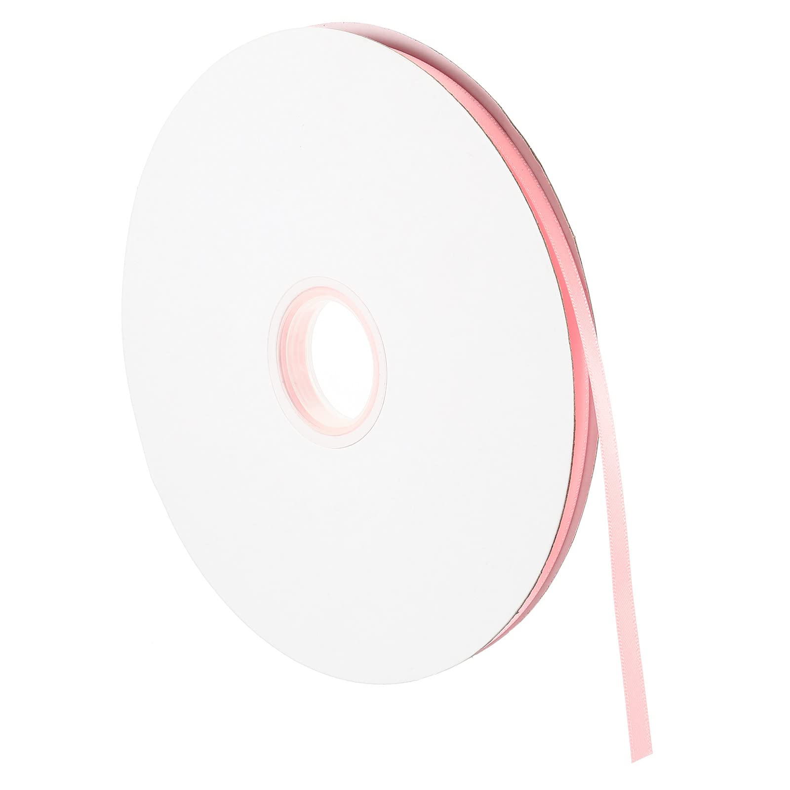 PATIKIL 0.28 Inch Wide 100 Yards Satin Ribbon, Double Face Solid Crafts Roll for Party Home DIY Wrapping Decoration Pink