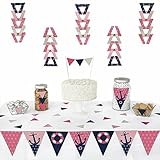 Ahoy - Nautical Girl - Triangle Party Decoration Kit - 72 Pieces
