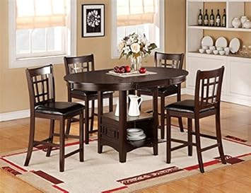 K Living Cayman Storage Pub High Dining Set 1 Table And 4 Chairs