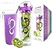Live Infinitely 32oz Fruit Infusing Water Bottle - Water Infuser Bottle & Insulating Sleeve & Recipe eBook Industry's First Full-Length Infusion Rod - Water Intake Tracker (Purple)
