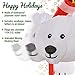 Christmas Masters 6 Foot Inflatable Santa Claus Riding on a White Polar Bear with an Animated Moving Shaking Head Indoor Outdoor Yard Lawn Decoration with LED Lights, Cute Xmas Holiday Party Blow Up