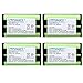 URPOWER® 4 Pcs 3.6V 900mAh Rechargeable Home Cordless Phone Battery for Panasonic HHR-P104 HHR P104 HHR-P104A HHR P104A KXTGA545 KX-FG6550, KX-FPG391, KX-TG2302, KX-TG2303, KX-TG2312, KX-TG2355W, KX-TG2356B, KX-TG2356BP, KX-TG2356S, KX-TG2356W, KX-TG2357B, KX-TG2357PK, KX-TG2382B, KX-TG2386B, KX-TG2388B, KX-TG2396
