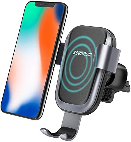 Wireless Car Charger, Steanum QI Gravity Car Mount Air Vent Phone Holder, Fast Charge for Samsung Galaxy S9/S9+ S8 S7/S7 Edge, Note 5, Standard Charge for iPhone X, 8/8 Plus and Qi Enabled Devices