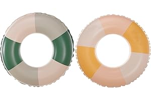 BAITEMJIA 2 Pack Pool Floats for Kids Ages 5-10, Swimming Pool Toys Simple Cute Swim Rings Inflatable Pool Tubes, Kids Floaties Water Toys for Pool Beach Party
