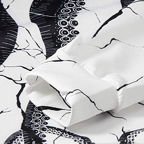 Vogseek Pull à Manches Longues à Capuche avec Grande Poche pour Homme Octopus S/M