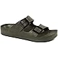 FUNKYMONKEY Women's Comfort Slides Double Buckle Adjustable EVA Flat Sandals