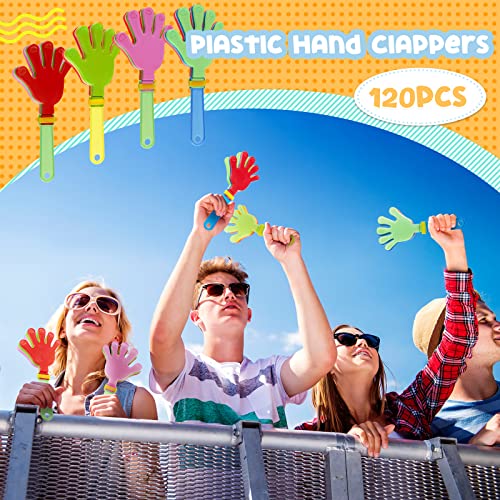 120 Pcs 7.5 Inch Noisemakers Bulk Plastic Hand Clappers Party Favors