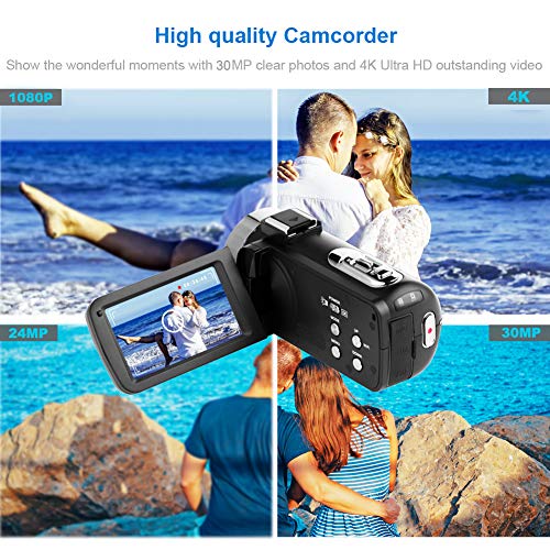 Videocamara-Camara-Video-4K-Ultra-HD-Videocmara-Full-HD-WiF-Videocamara-de-Visin-Nocturna-Cmara-de-Video-con-Micrfono-Externo-y-Parasol