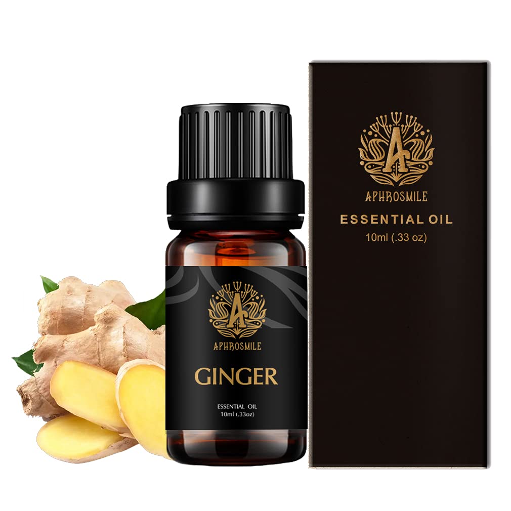 Aromatherapy Ginger Essential Oil - Therapeutic Grade, 100% Pure for Diffuser, Humidifier, Massage - 0.33 oz (10ml)