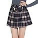 Tanming Women's A-Line Plaid Skirt Side Zipper