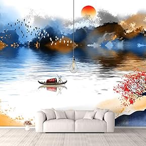 Wall Murals for Bedroom Traditional Chinese Landscape View Large Removable Wallpaper Peel and Stick Wall Stickers - 66x96 inches