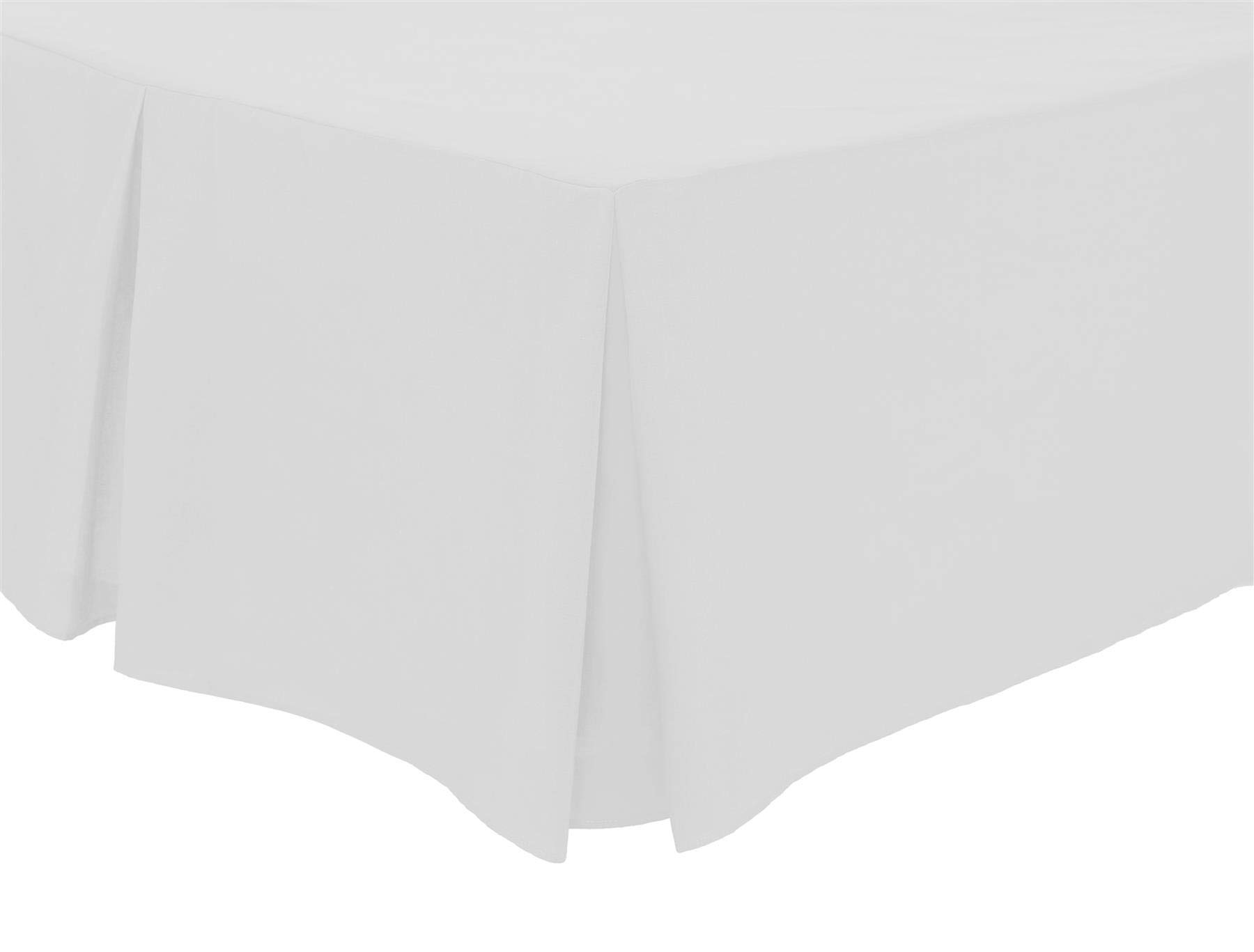 Olivia Rocco Pleated Base Valance Sheet Easy Care Polycotton Base Valances, 3/4 Bed White