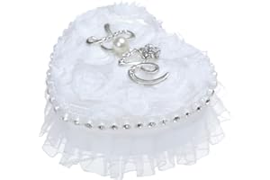 LIFKOME Box Ring Box Ring Bearer Pillows Heart Bearer Pillows for Wedding White Box Jewelry Box Stand Storage Box Wedding Decoration Heart Shape Pillow