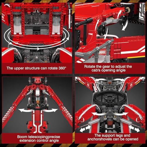 Mould King 17008 Crane Construction Set, Red LTM 11200 Crane Truck Model with 20 Motors & App Control, Heavy Duty Truck Build Blocks Kit, Engineering Vehicle Car Toy for Adults (8506 Pieces)