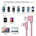 USB Type C Cable, CTREEY 90 Degree 3 Pack 3ft 6ft 10ft Nylon Braided Long Cord USB Type A to C Charger for Macbook, LG G6 V20 G5,Google Pixel, Nexus 6P, Nintendo Switch, Samsung Galaxy S8+ (Rose Gold)