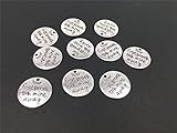 Yansanido Pack of 10 Alloy Silver ''your first breath took mine away'' Round DIY Antique Message Charms Pendant for Making Bracelet and Necklace (your first breath took mine away)