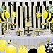 Bee Party Decorations Set - Bee Party Supplies with Happy Bee Day Banner&Cake Topper,Bee Balloons,Bee Cupcake Toppers,Polka Dot Balloons,Yellow&Black&White Balloons for Bee Birthday Party,Baby Show