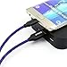 OKRAY Micro USB Cable 6Ft, 2 Pack Android Charger Micro USB 2.0 Charging Cable Durable Nylon Braided Data Sync Charge Cord Compatible with Samsung S7/S6, LG G4, HTC, Power Bank (Black Blue)