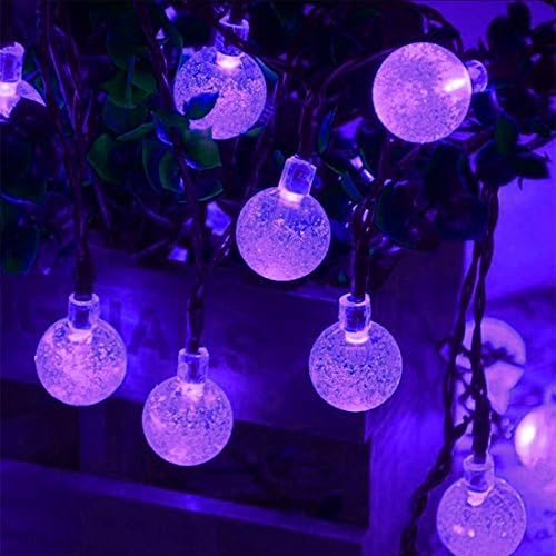 Solalight 30LED 6M Solar Balls String Light Outdoor Waterproof LED lights Decorative for Christmas / Garden / Home - Festive Bubble Lighting - Purple