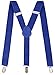 Livingston Mens Suspenders Clip-On Adjustable Elastic Work Suspenders for Men, Royal