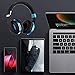 Wireless Headset with Mic,Foldable Bluetooth Headphone with 3.5mm Audio Jack for PC/iPhone/Android Smartphones Computers(Black+Blue)
