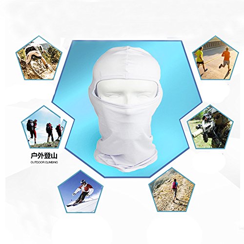 Balaclava Face Protection Mask Ultra-thin Full Face Ventilation Mask, Ninja Mask Head Sock Motorcycle Helmet Cover Hood Neck Warmer Tactical Skateboard Helmet Head Liner Face Mask Bandana, White