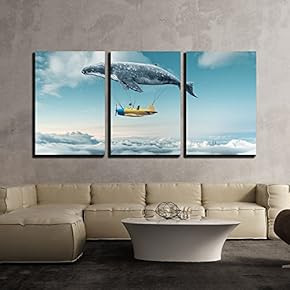 3 Piece Canvas Wall Art - Take Me to The Dream - Modern Home Art Stretched and Framed Ready to Hang - 16"x24"x3 Panels