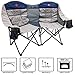OmniCore Designs Heavy Duty Oversized Outdoor Folding Loveseat Camp Chair Collection (Single, Double & Triple Seating Capacity)