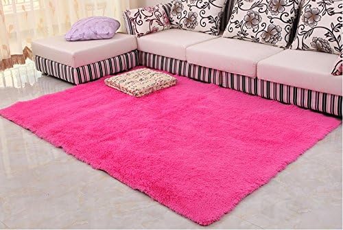 Norson Home Textiles, Super Soft Modern Shag Area Rugs Off-white Living Room Carpet Bedroom Rug Washable Rugs Solid Home Decorator Floor Rug and Carpets (78.7* 118.1 inches (200* 300 cm), Rose)