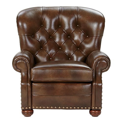 Ethan Allen Cromwell Leather Recliner, Omni/Tobacco