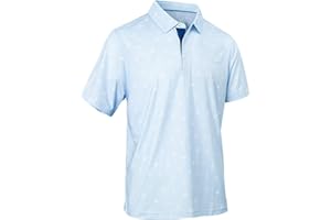 GYART Mens Golf Shirts Quick Dry Moisture Wicking Casual Short Sleeve Performance Athletic Print Collared Stylish Men Polo Shirt