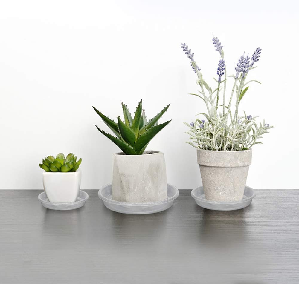 Alotpower Plant Saucer, 18 Pack Clear Plastic Plant Saucer Drip Trays Durable Flower Plant Pot Saucer for Indoor and Outdoor Plants (3 Size, 6/8/10 Inch) : Garden & Outdoor