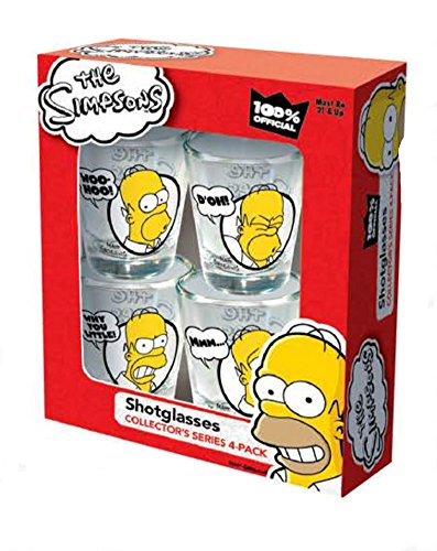 The Simpsons (Homer Faces) Collector's Series 4-Pack Shot Glass (Made In The USA) (with Gift box)
