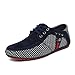 QIDIANTRADE Men's Fashion Casual Boat Gommino Shoes , Lace up Suede Sneaker, Breathable Slip. (9.5D(M)US, Navy Blue)
