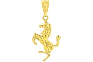 Jewelry America 14K Yellow Gold Stallion Horse Charm Animal Pendant with High Polish