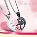 His and Her Heart Shaped Puzzle Couple Necklaces Love Heart Pendant Necklaces Women Men 2 Matching Set Necklaces Love Valentines Christmas Black & Silver