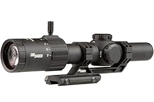 Sig Sauer Tango-MSR FFP 1-6X24mm Waterproof Fog-Proof Rugged Tactical Hunting Scope | Illuminated MSR BDC-6 Reticle, 0.5 MOA, Capped, Black W/ 1.535 Mount