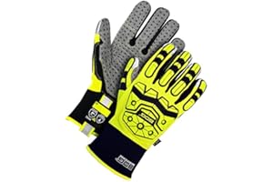 Bob Dale Gloves 20111930L Bdg Impact Performance Glove Cut 5 Palm Hi-Viz Yellow/Green,