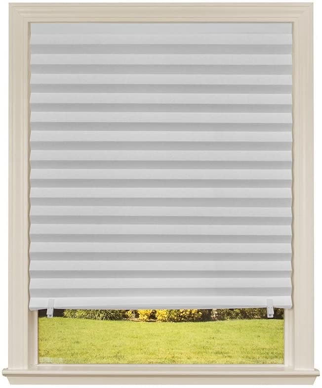 Temporary Blinds/Stick On Blinds for Windows With Clips - Pleated Shades Paper Blind - Shade For Bedroom, Bathroom, Kitchen - Temporary Shade Blinds- 92cm X 180cm (White(Light Filtering), 6)