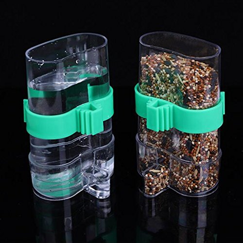 Fucung Bird Feeder Food Water Feeding Automatic Drinker Parrot Pet Dispenser Cage Clip