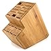 MEGALOWMART 18 Slot Bamboo Wood Kitchen Knife Block Stand Holder