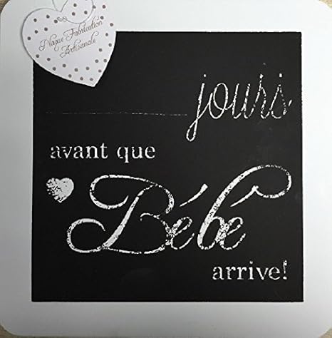 Schwangerschaft Countdown Tage Until Unser Baby Ist Hierin Franzosisch Jours Avant Que Bebe Geliefert Holz Tafel Schild Amazon De Kuche Haushalt
